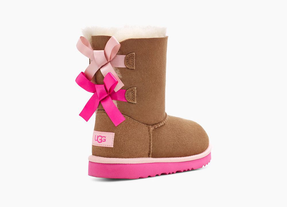 Ugg Boots Canada - Ugg Kids' Bailey Bow Ii Brown / Pink